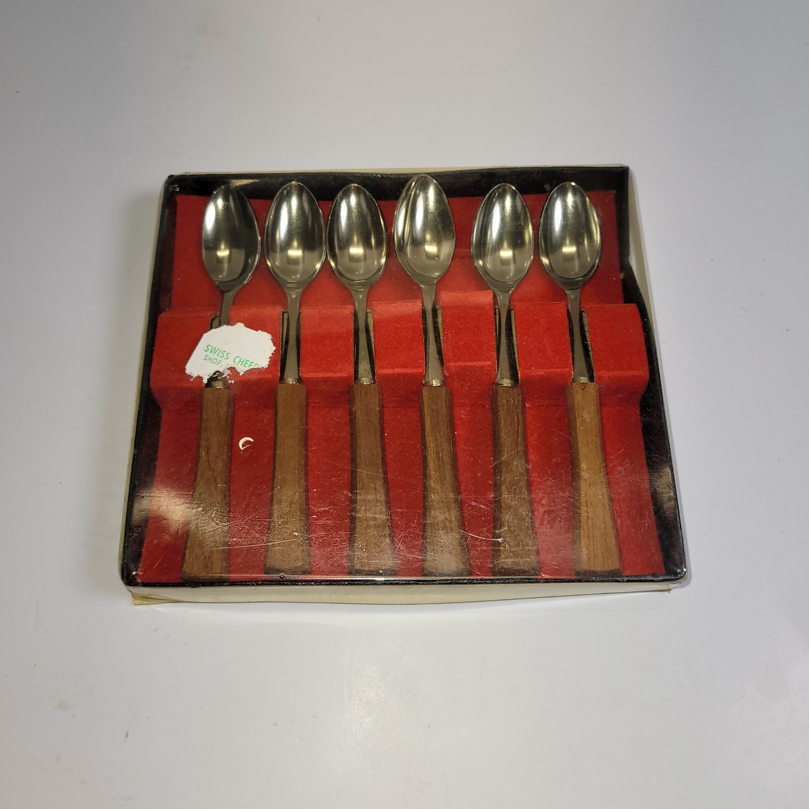 Vtg Japanese Teak handle Cocktail spoons - Set of 6 3116B55