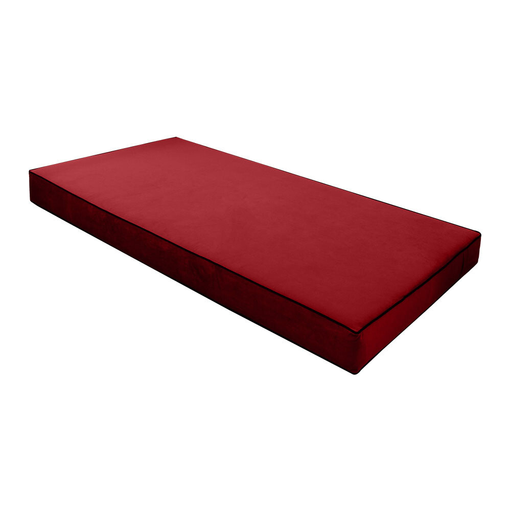 SLIPCOVER ONLY Contrast Pipe 8" Twin 75x39x8 Velvet Indoor Daybed Mattress-AD369