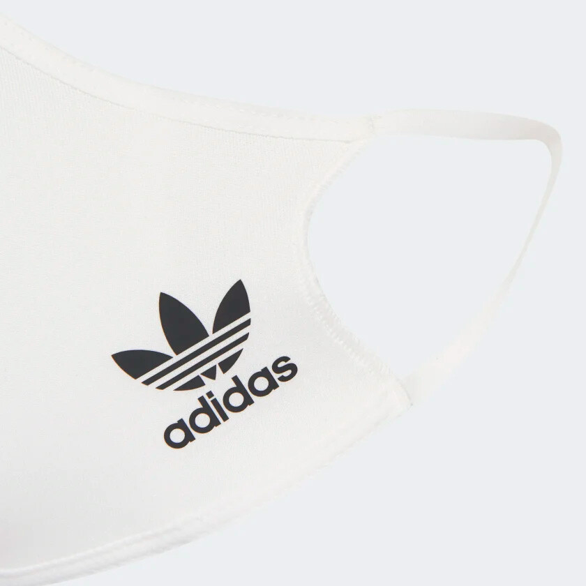 Adidas Original Unisex Face Covers Facemasks 3-Pack, White, Size M/L, HB7850
