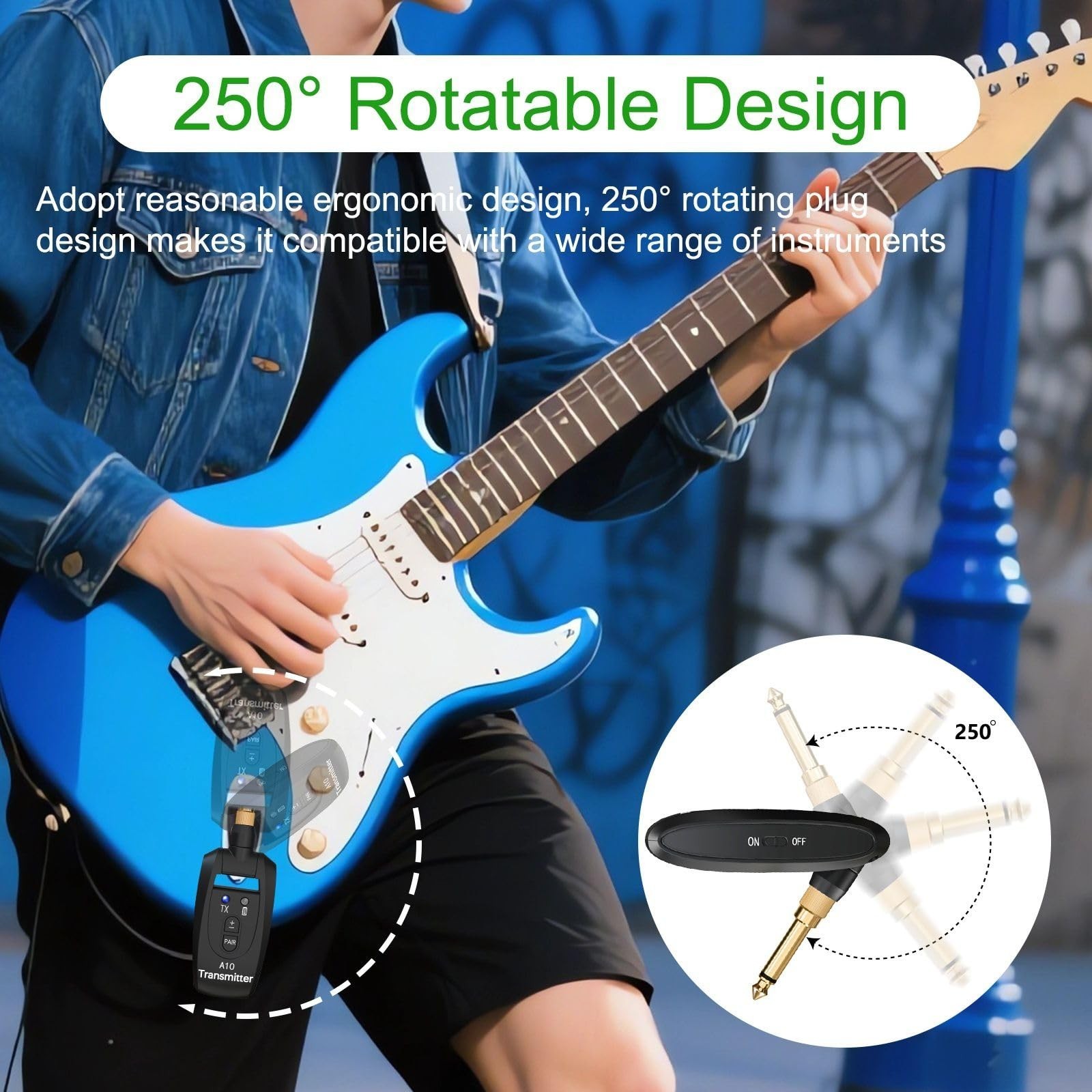 2.4GHz Wireless Guitar Transmitter Receiver Auto Pairing (A10) | Wireless Gui...