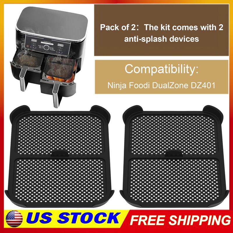 2x Air Fryer Splatter Screens Air Fryer Accessories For Ninja AF400/AF451/DZ401