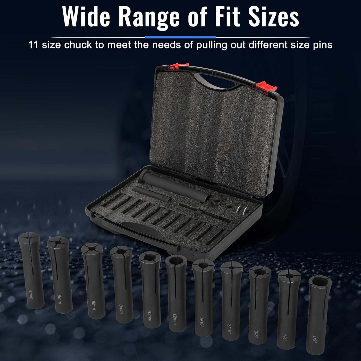 18pcs 95400 in-Line Dowel Pin Puller Master Set Includes Both SAE and Metric
