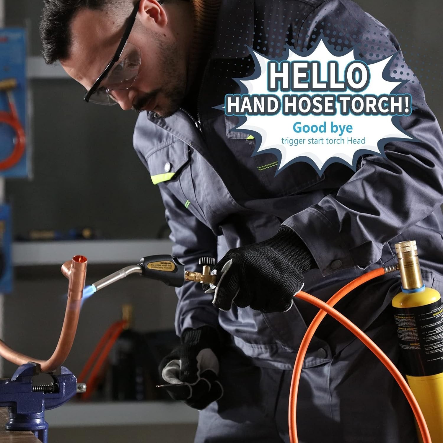 High-Performance Propane Torch Kit - 3.6ft Hose & Precision Flame Control (36...