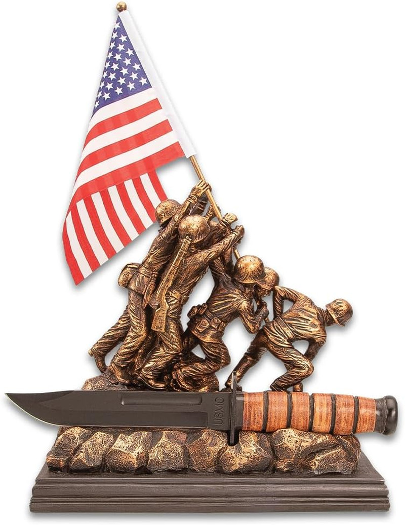 Raising the Flag at Iwo Jima Sculpture | Intricately Detailed Replica Statue | C