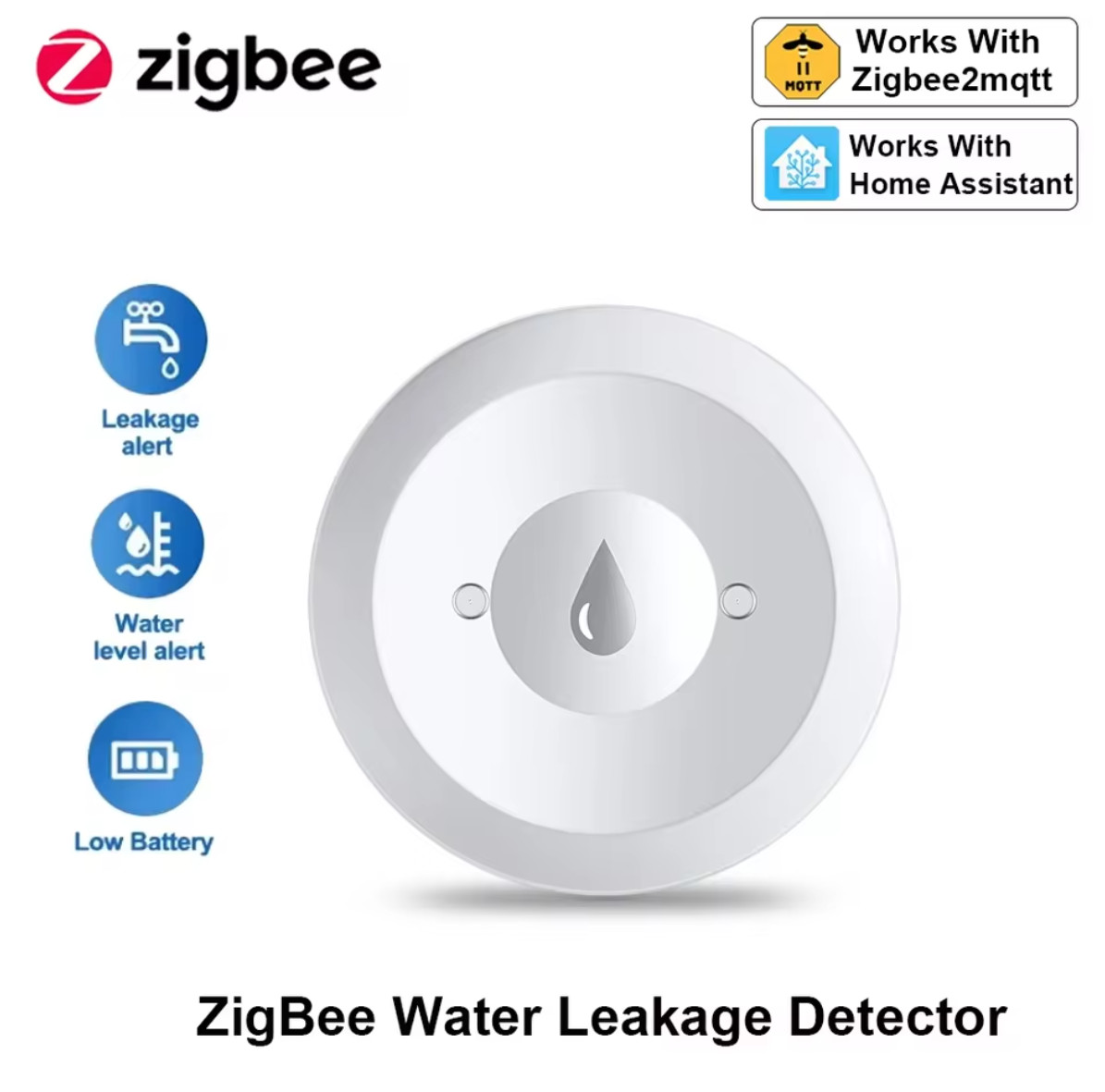 Zigbee Water Sensor Flood Leak Detector App Remote Monitoring Kitchen/Bathroom
