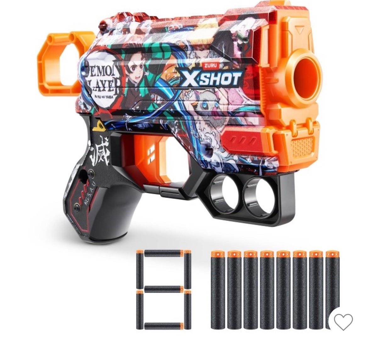 XShot Skins Demon Slayer Menance Toy Dart Blaster, 8 Darts Included
