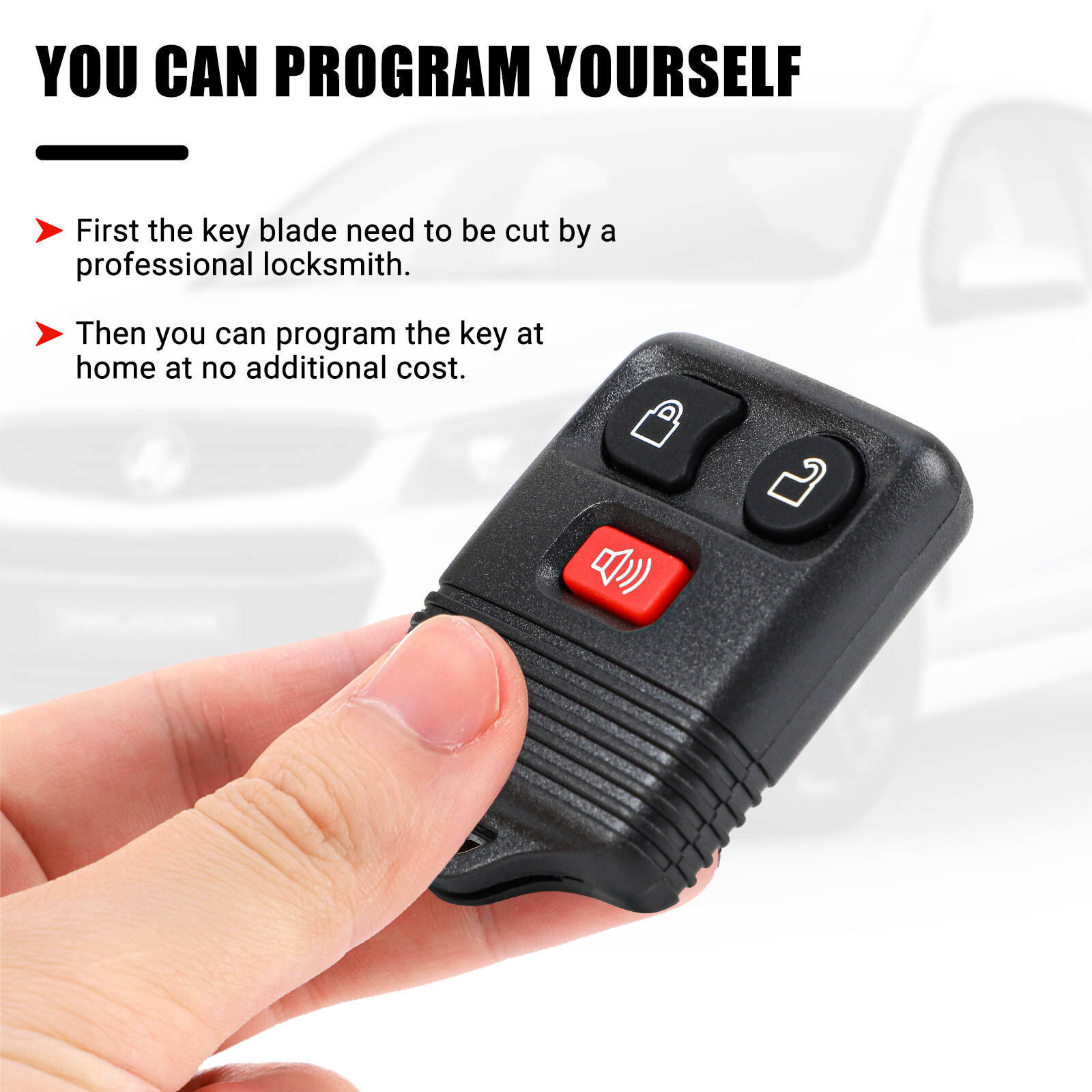 2Pc Remote Car Key Fob Keyless Entry Clicker Transmitter For Ford F150 1999-2007