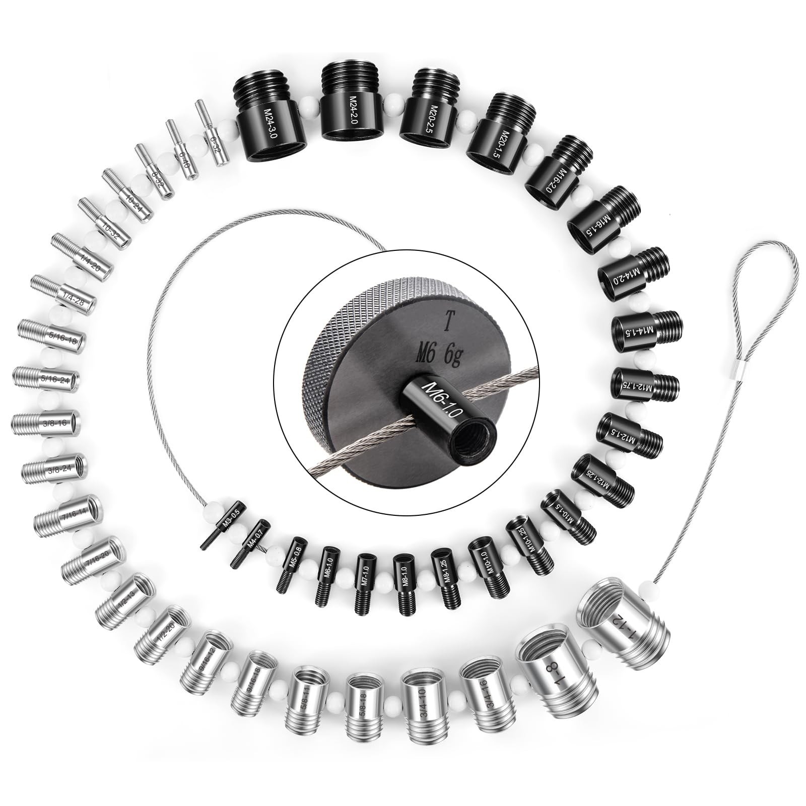 ASDFGHT Nut and Bolt Thread Checker - (44 Gauges) High-Speed Steel Bolt and N...