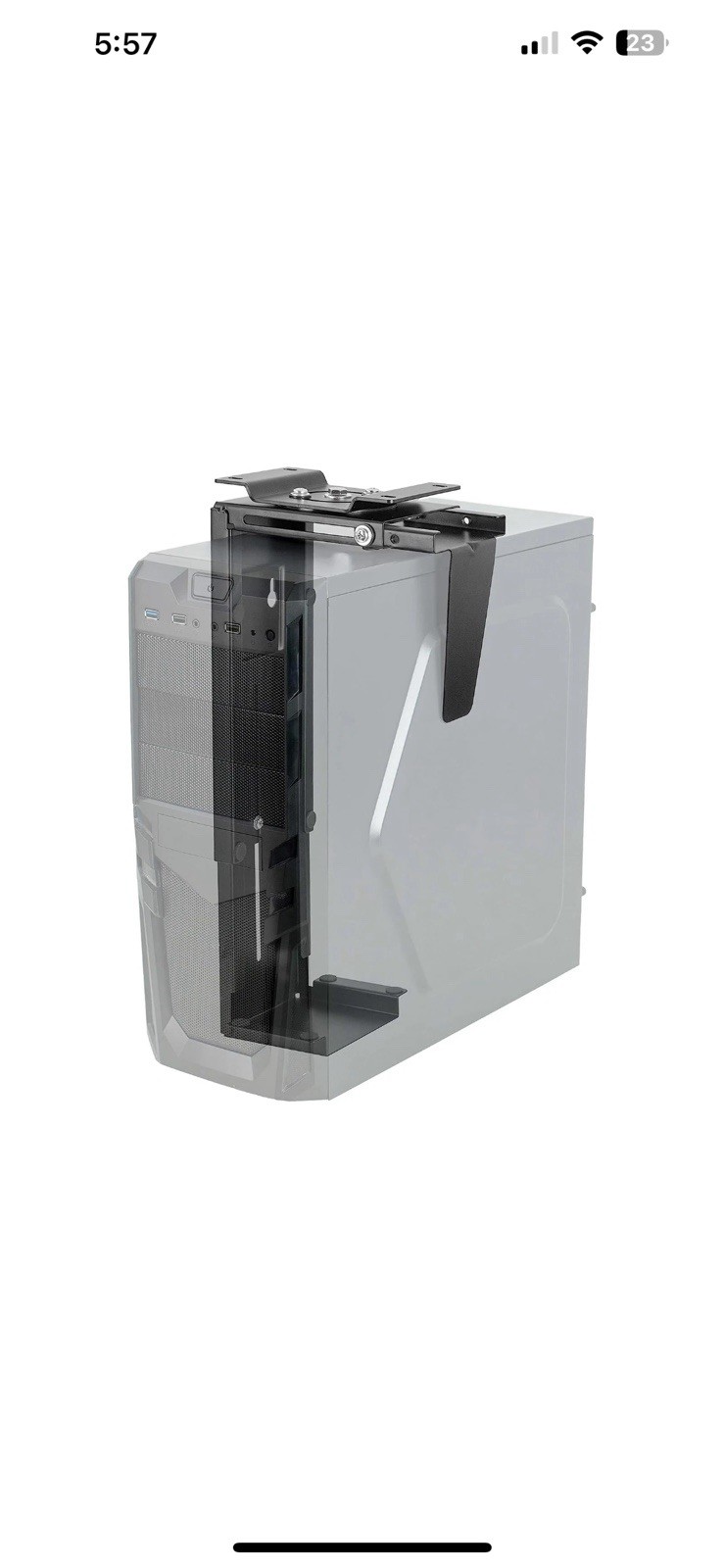 Suptek Adjustable Under Desk and Wall PC Mount, Computer Case CPU Holder Unde...
