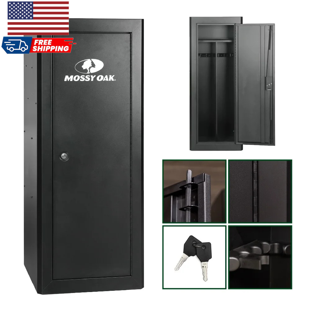 18 Gun Security Cabinet 21-Inch X 18-Inch X 55 Inch Key Lock Black