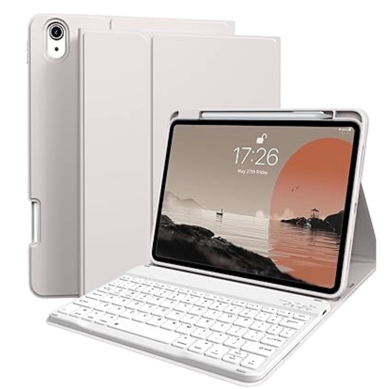 Bluetooth Wireless Keyboard Case For iPad 10.2", 7/8/9 Generation, Gray, NWT