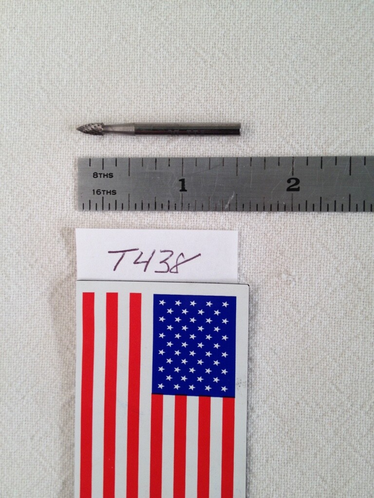 NEW FALCON / SGS 1/8" SH CARBIDE BURR SG-41 DOUBLE CUT. POINTED TREE. USA -T438-
