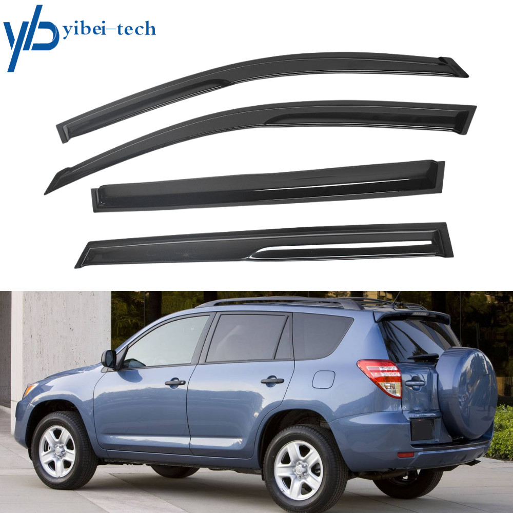 4 × Smoke Tinted Window Visors Vent Rain Guards For 2006-2011 2012 Toyota Rav4