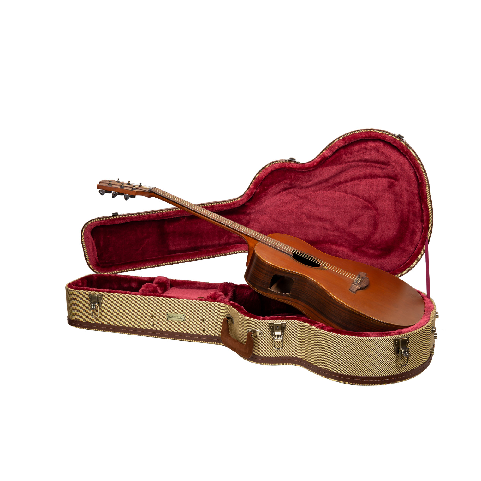 Crossrock Master Series-Wooden OM/Martin 000-14 Fret Acoustic Guitar Case-Tweed