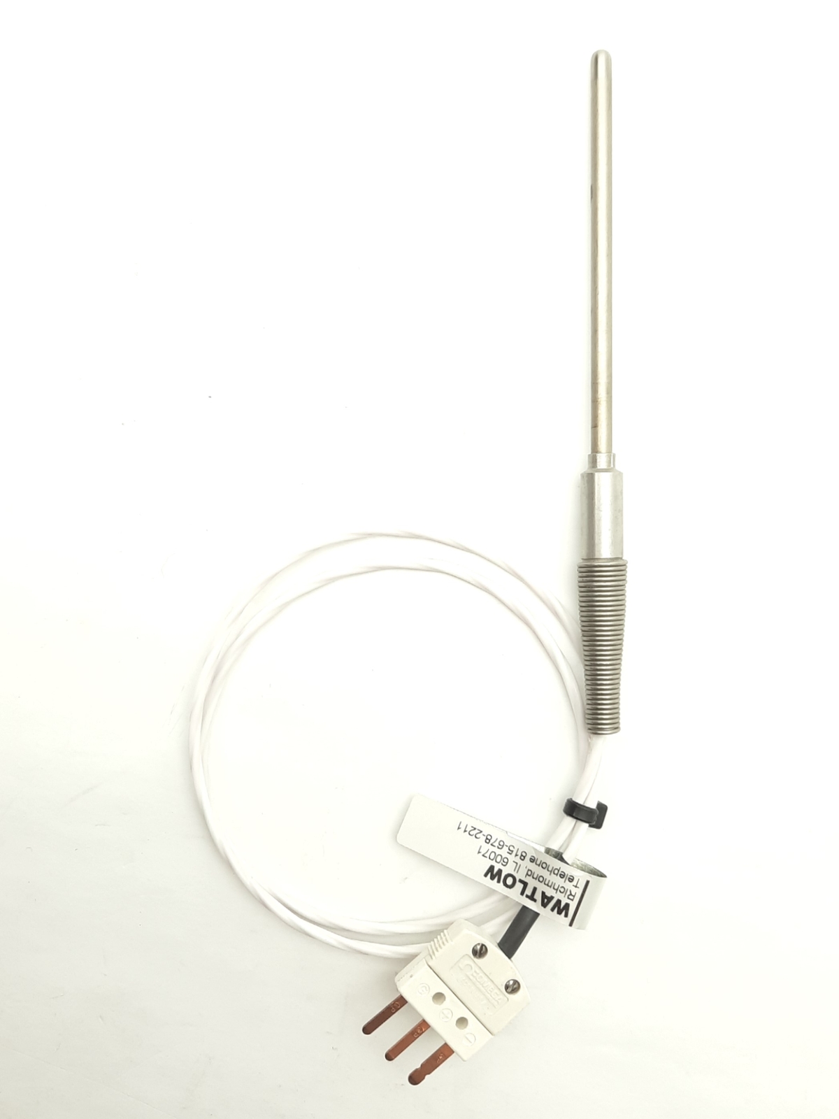 Watlow RFHB0JK034AB020 RTD Temperature Sensor 2-Wire Ø.188 x 3½" Sheath 2' Cable