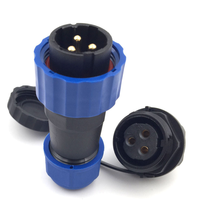 SD20 3Pin Waterproof Plug Socket Cable Gland Cap,Electrical Cable Wire Connector