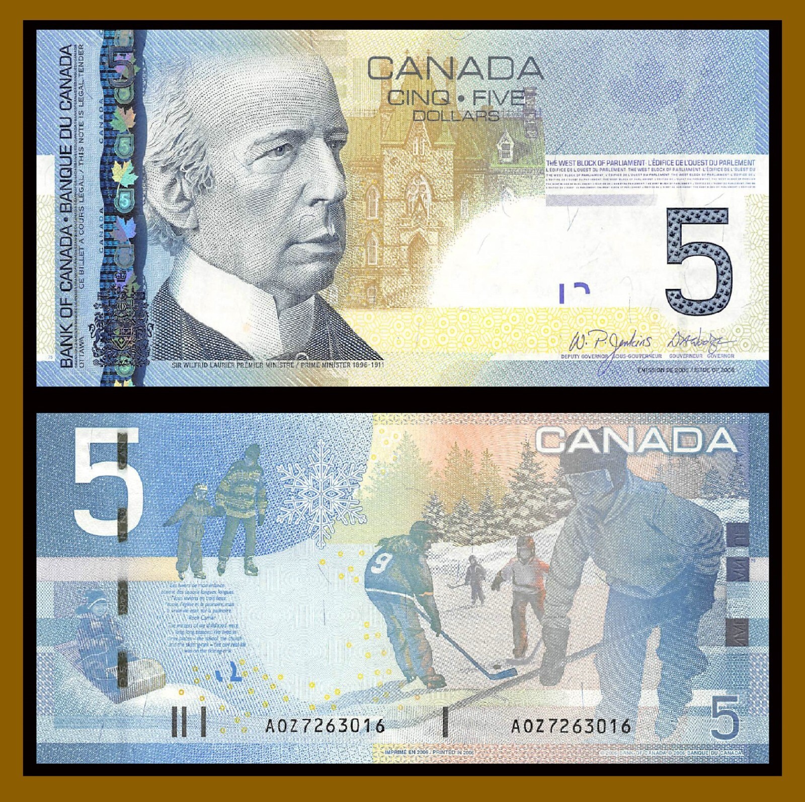 Canada 5 Dollars, 2006 P-101Aa Sig: Jenkins/ Dodge Hokey Banknote (Unc)