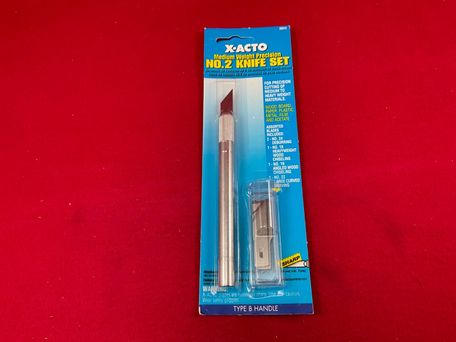 X-ACTO 5212 MEDIUM WEIGHT PRECISION NO. 2 KNIFE SET with 5 asst. blades vintage