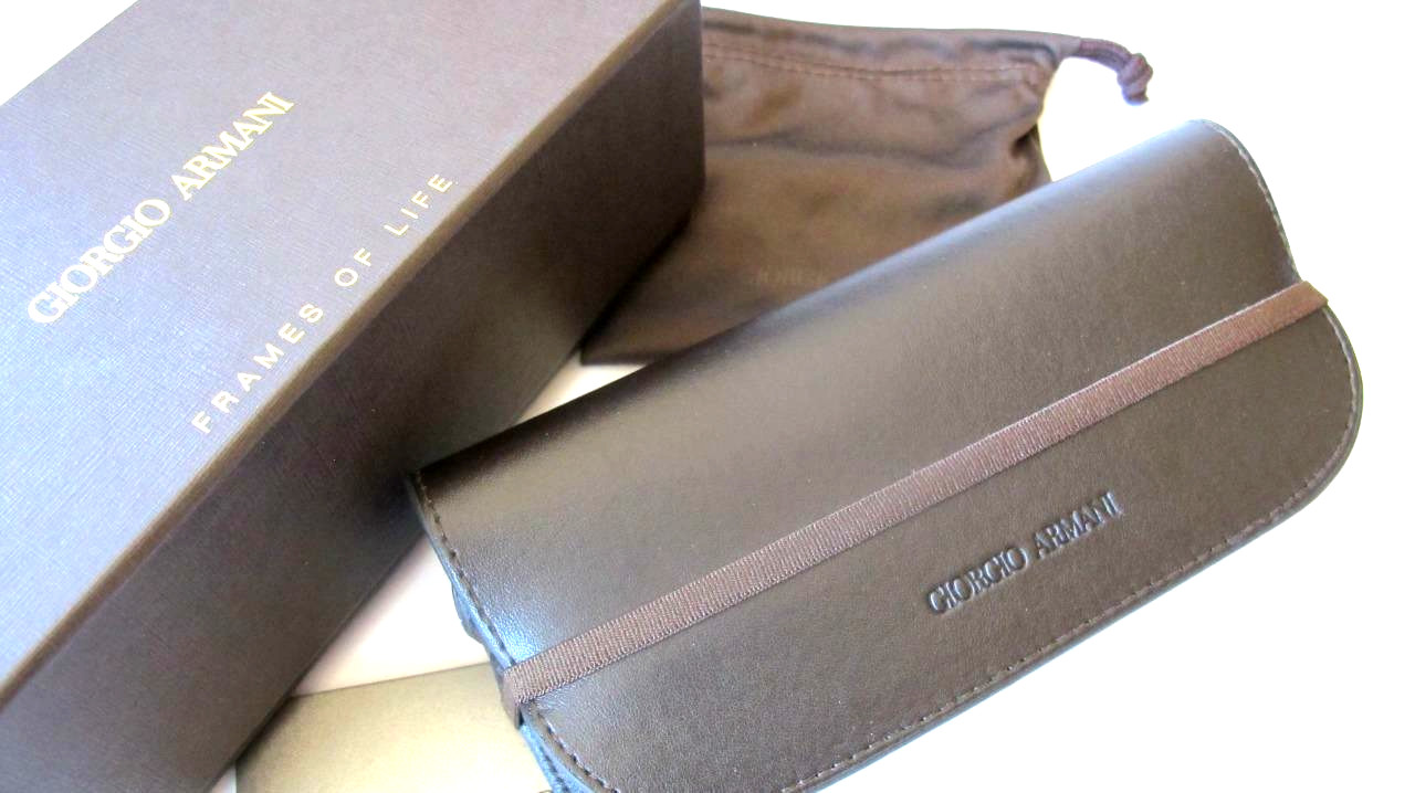 NIB Authentic Giorgio Armani  Eyeglasses Case...leather...Brown...small