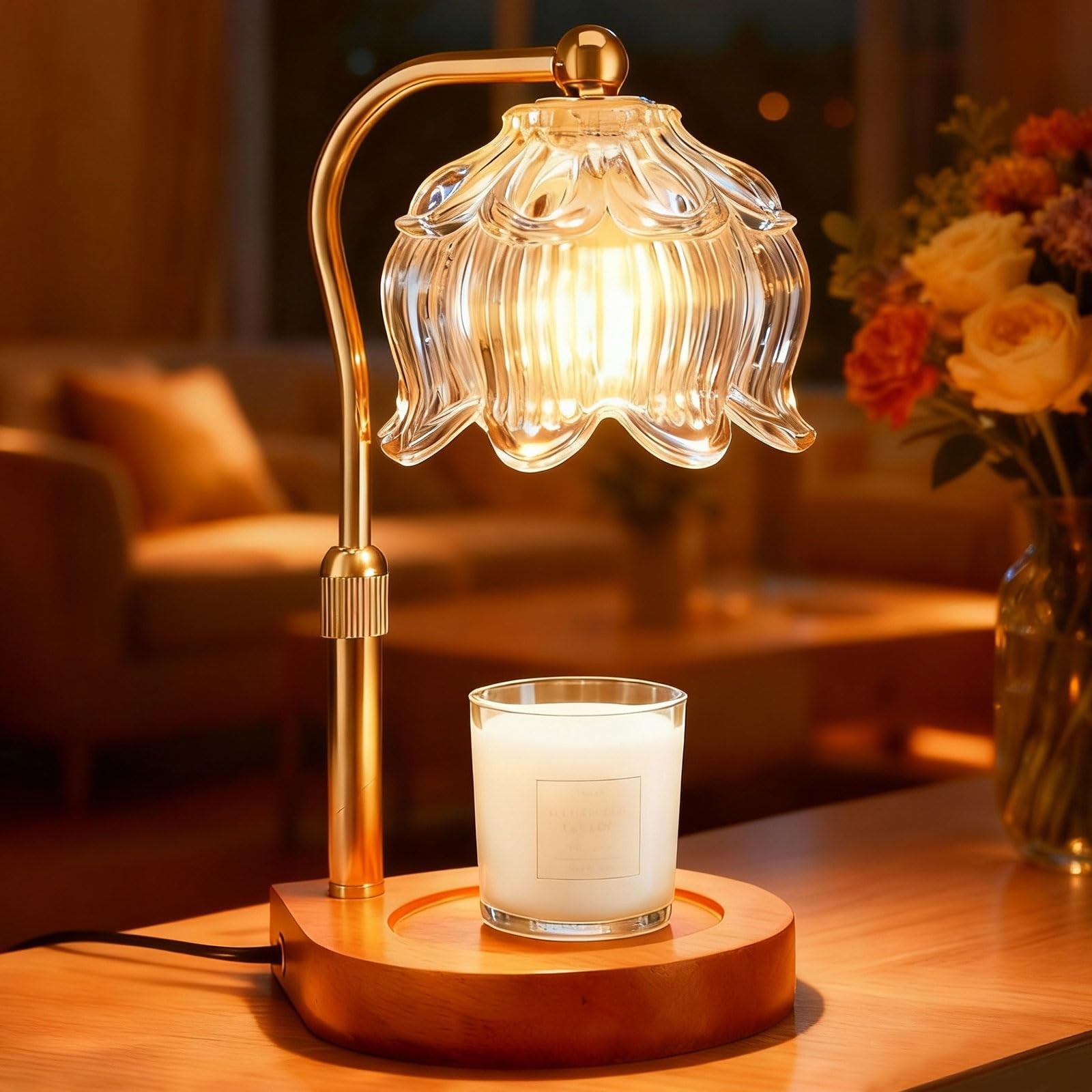 Candle Warmer Lamp with Timer Dimmer Adjustable Height, Gift for Women Mom, H...