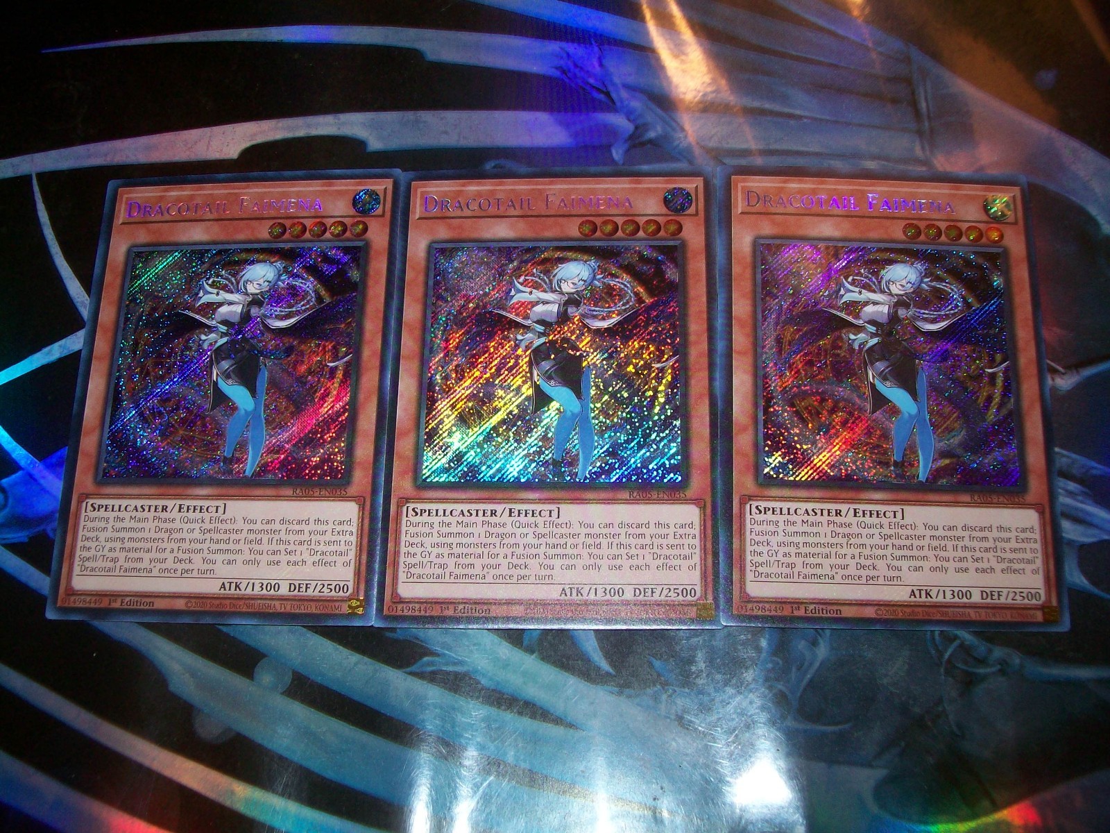 3x Dracotail Faimena 1st Edition Secret Rare RA05-EN035 Yu-Gi-Oh!