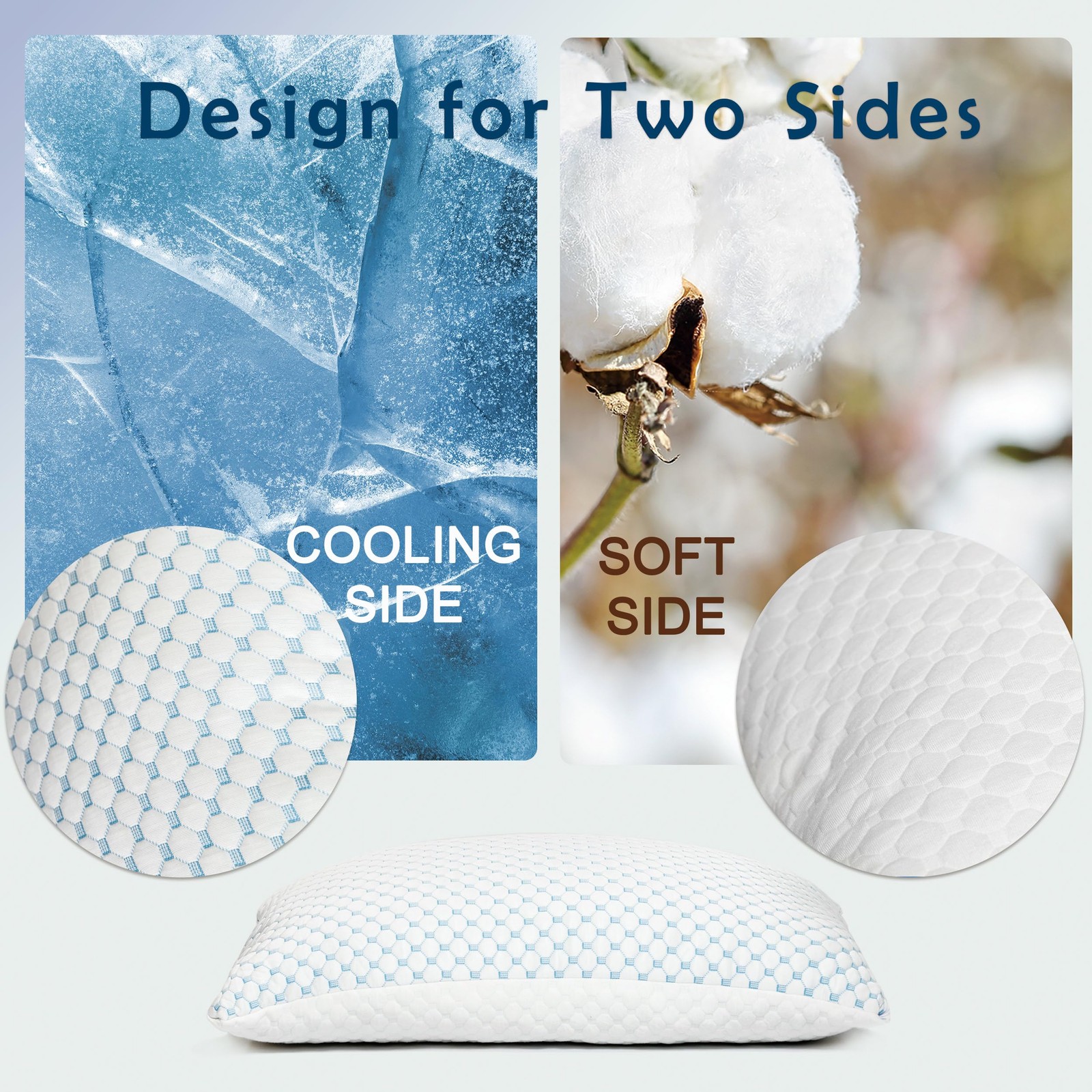 Premium Adjustable Shredded Memory Foam Pillow - Suitable for Side, Back, and