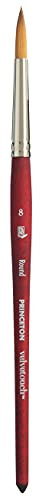 Velvetouch, Series 3950, Paint Brush for Acrylic, Oil and Watercolor, Round, 8