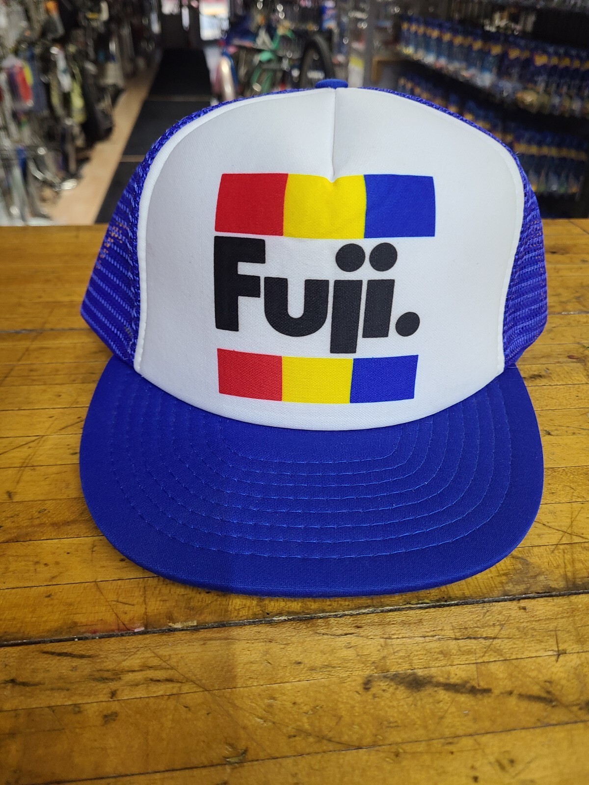 Vintage Fuji Trucker Racing Hat Cap Bicycle Snap Back Nos