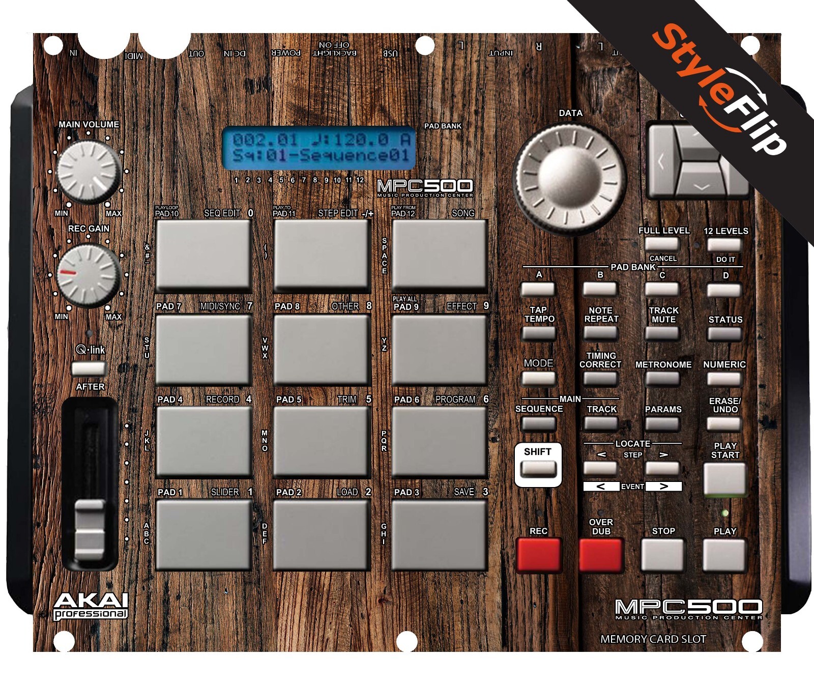 Akai MPC-500  | Wood 3 | Protective Decal | StyleFlip Skins