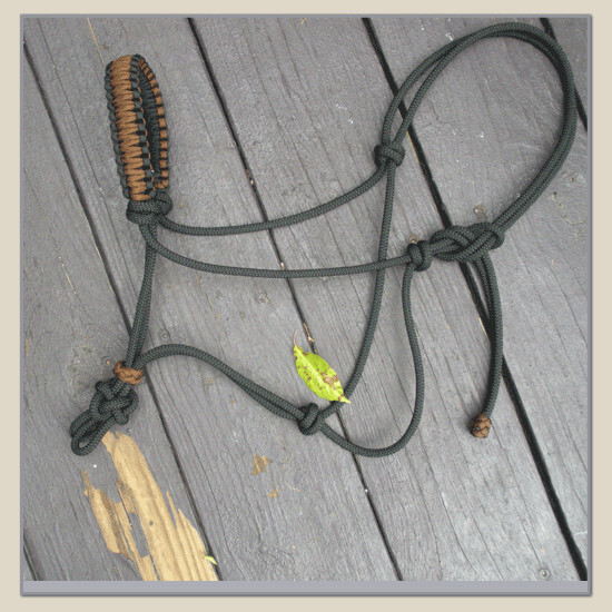 black & brown - NATURAL HORSE TRAINING - paracord braided nose band ARTISAN MADE