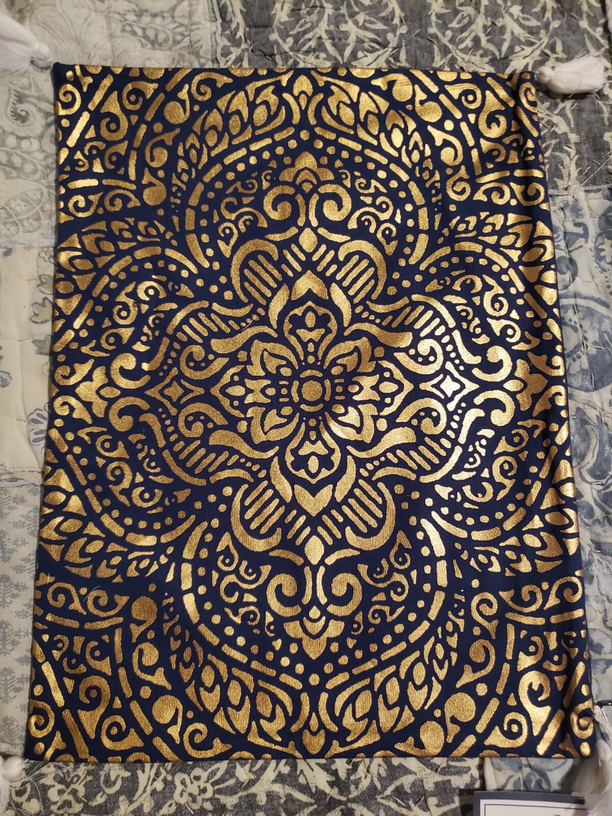 Pottery Barn Pillow cover 12 X 16 Blue/gold