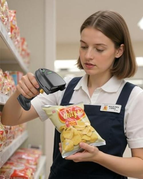 Wireless Barcode Scanner, 1D/2D QR Code Scanner with Smart Base,