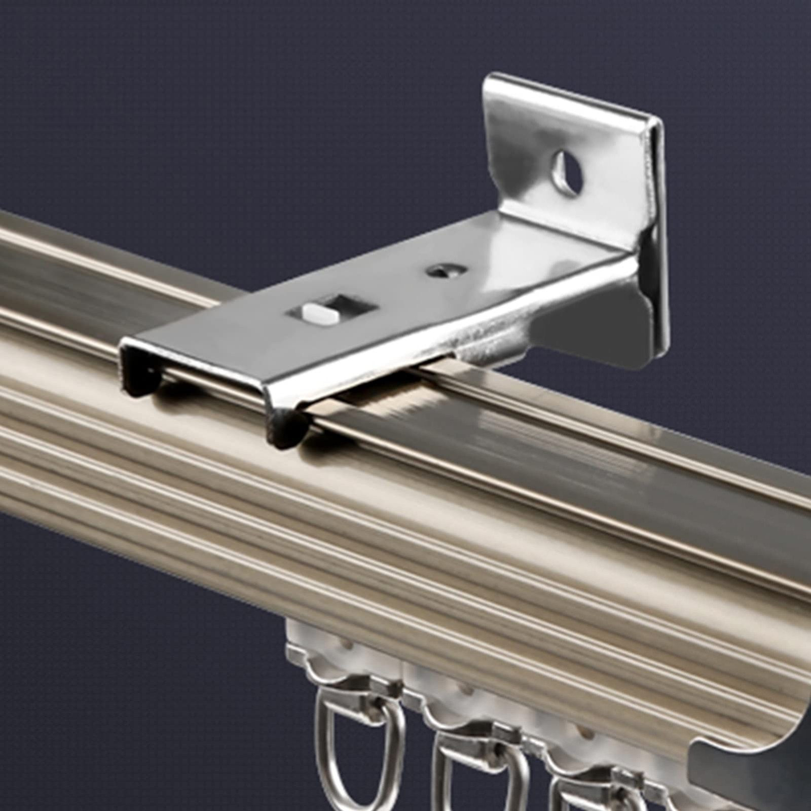 4 PCS Track Wall Mount Brackets Upgraded Aluminum Curtain Medium Square Rail