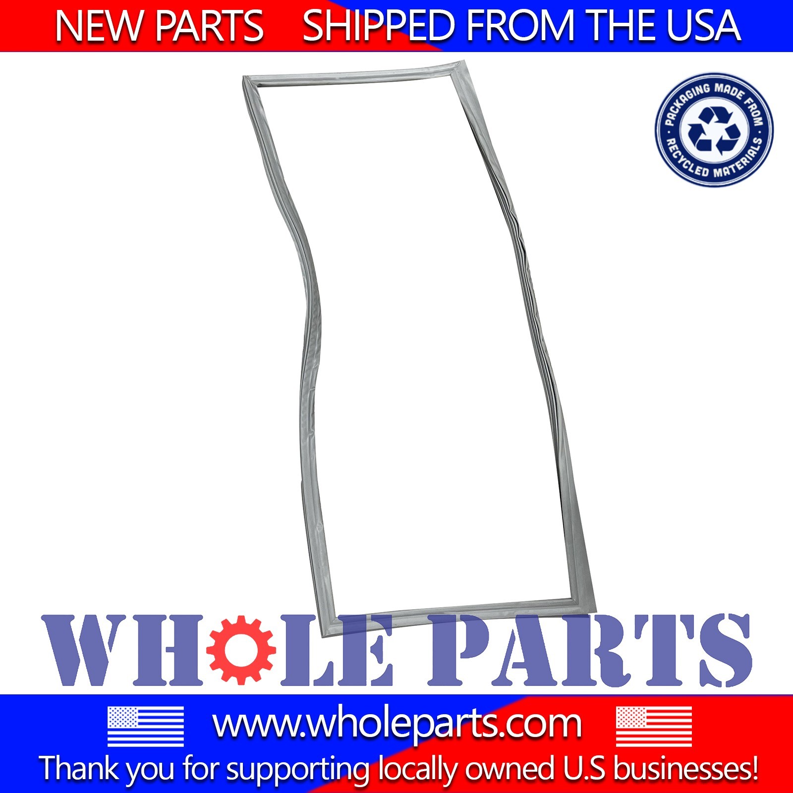 New W10830162 Refrigerator French Door Gasket (Gray) for Whirlpool