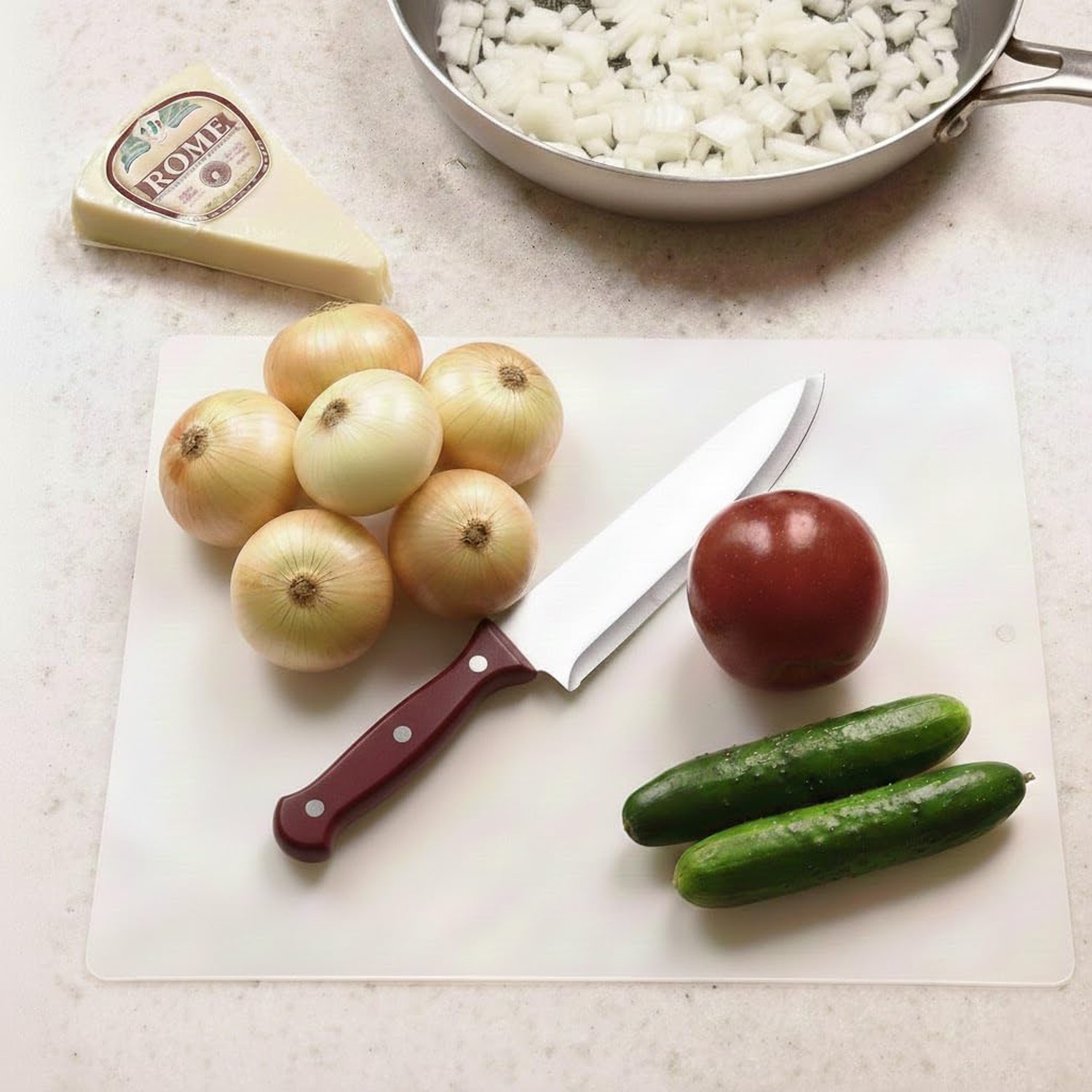 Thin Clear Flexible Plastic Cutting Board Chopping Mat - Inexpensive, Flexabl...