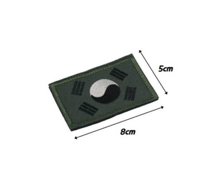 South Korea Flag Patch OD Green Subdued ROK Army Tactical Military Morale Badge