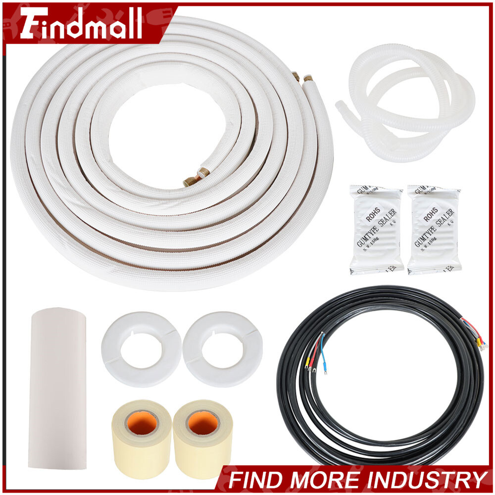 Findmall Mini Split Heat Pump Install Kit 1/4" & 3/8" Copper Line 25 Ft Kit