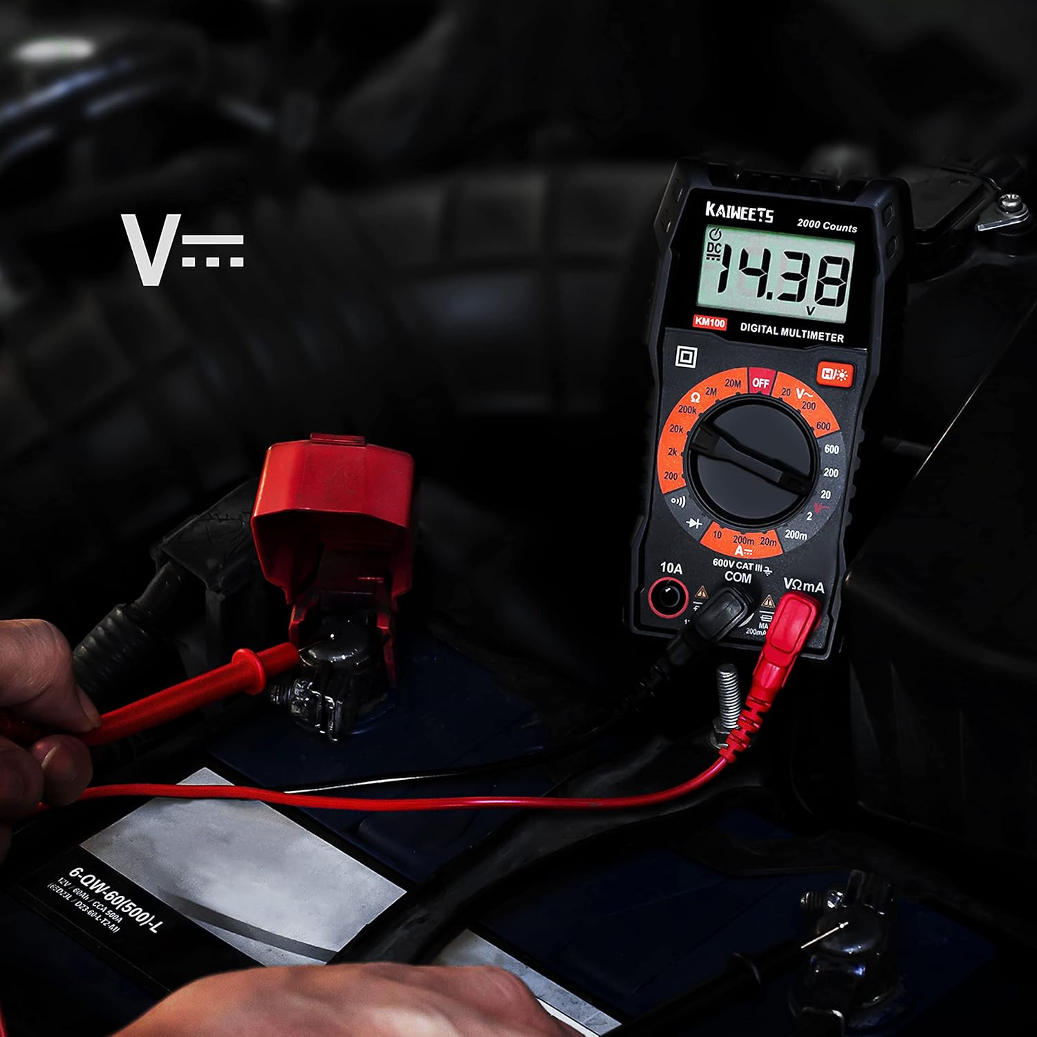KAIWEETS Digital Multimeter with Case, DC AC Voltmeter, Ohm Volt Amp Test Meter