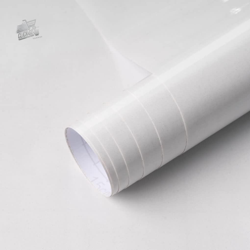 Arthome Glossy White Furniture Adhesive Film, 40cmx3M Car Wallpaper