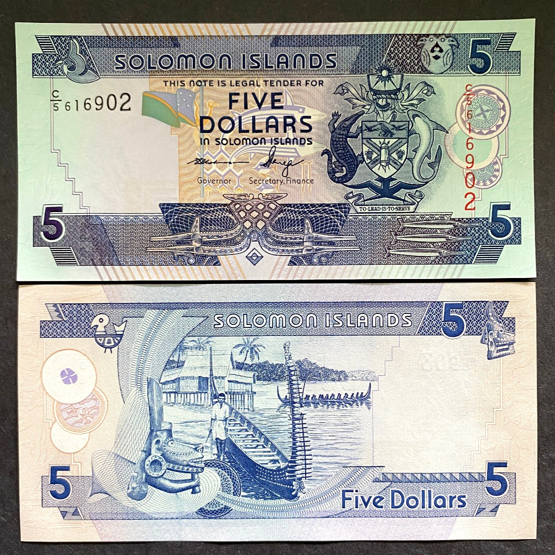 Solomon Islands 5 Dollars Banknote World Paper Money UNC Currency Bill Note