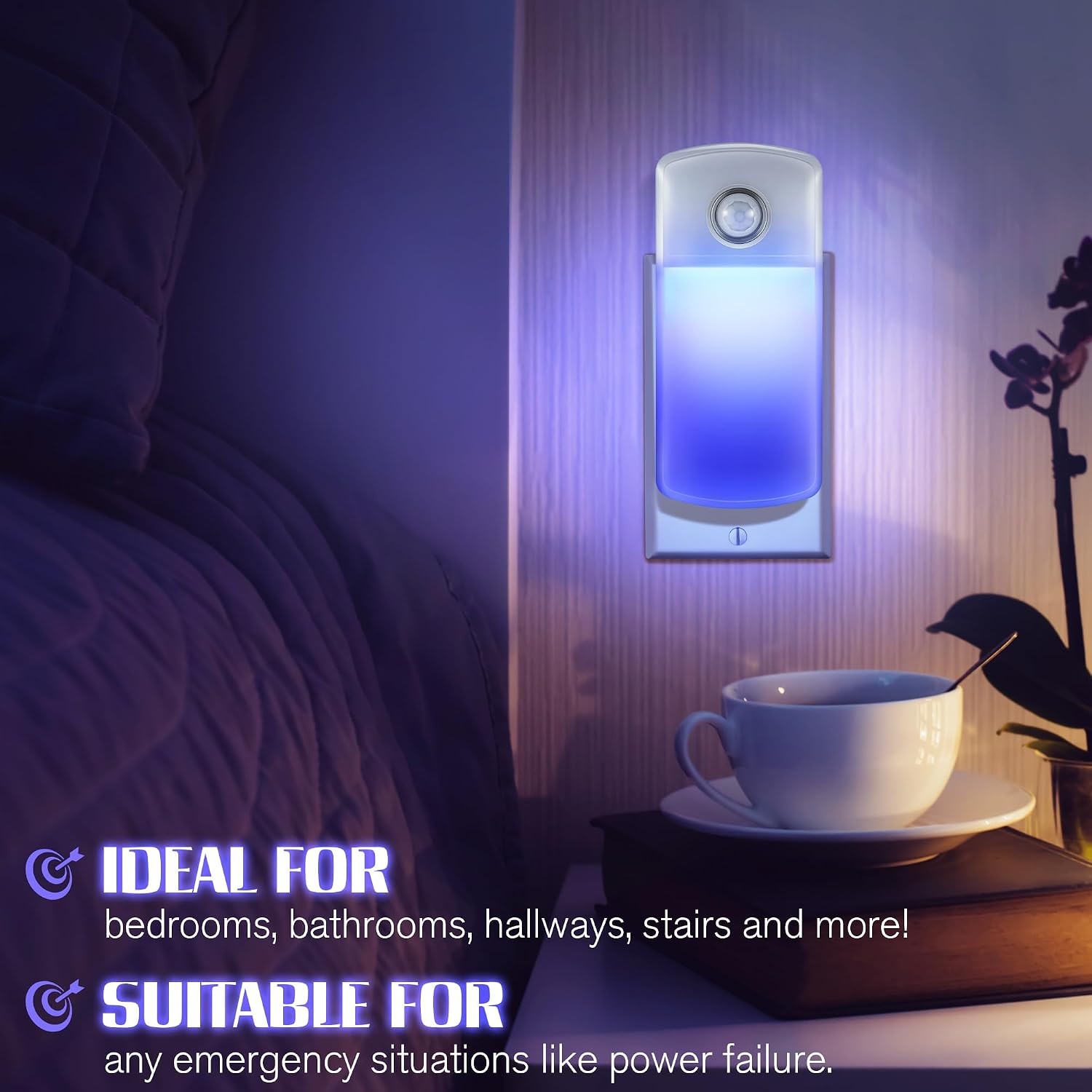 5-in-1 Rechargeable LED Night Lights with Motion Sensor - 3 Pack