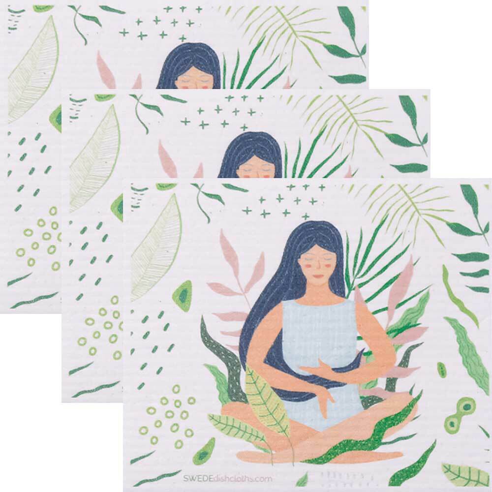 Meditation Set of 3 cloths (One of each design) Swedish Dishcloths ECO  Absorben