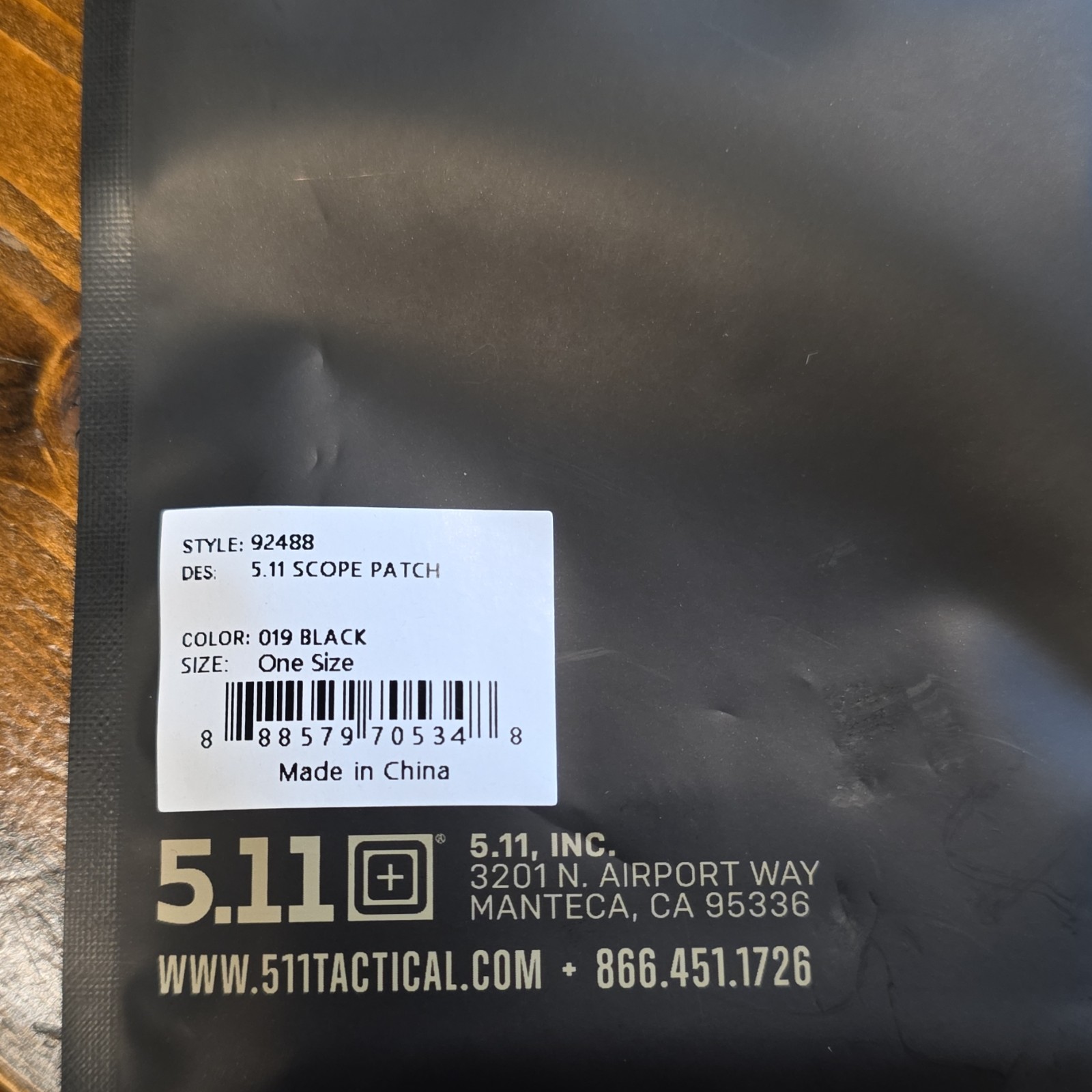 5.11 Tactical Scope Tactical Patch PVC Black 3D Effect 4x2 in 92488