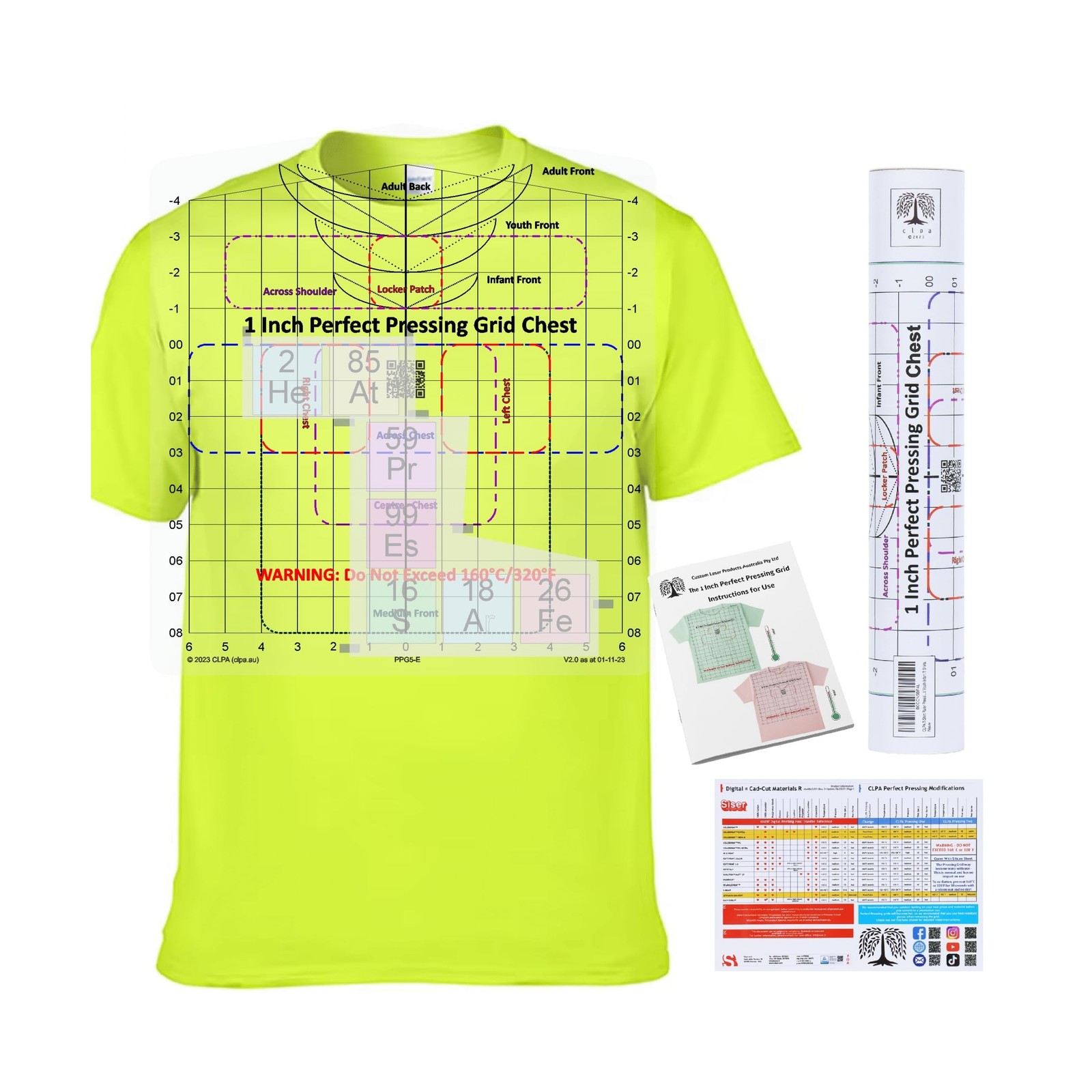 T-Shirt Ruler Guide — Neck and Chest Placement | Heat-Safe to 3... Fast US