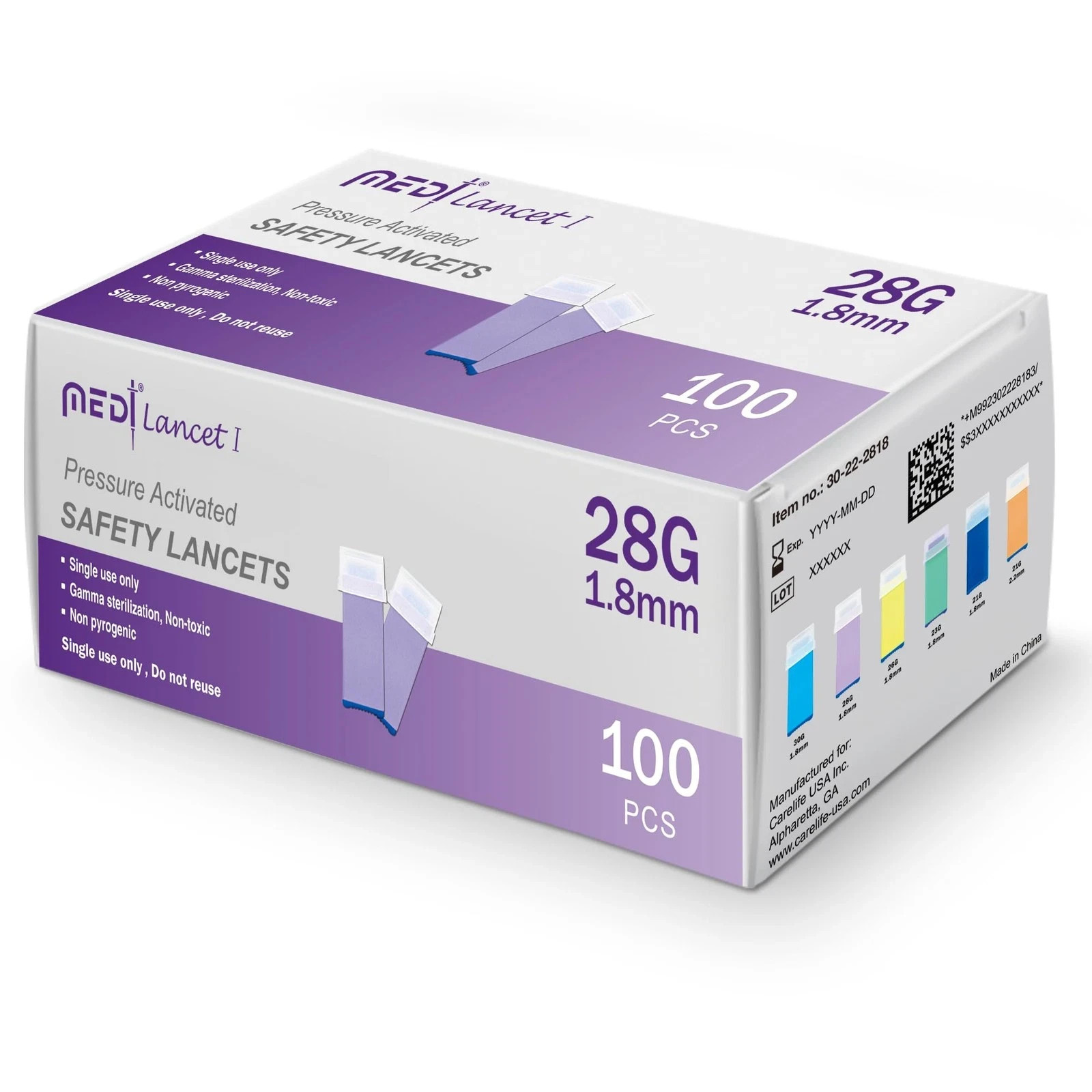 # Medt - Pressure Activated Safety Lancets (28G X 1.8Mm) - Gamma Ray Ste