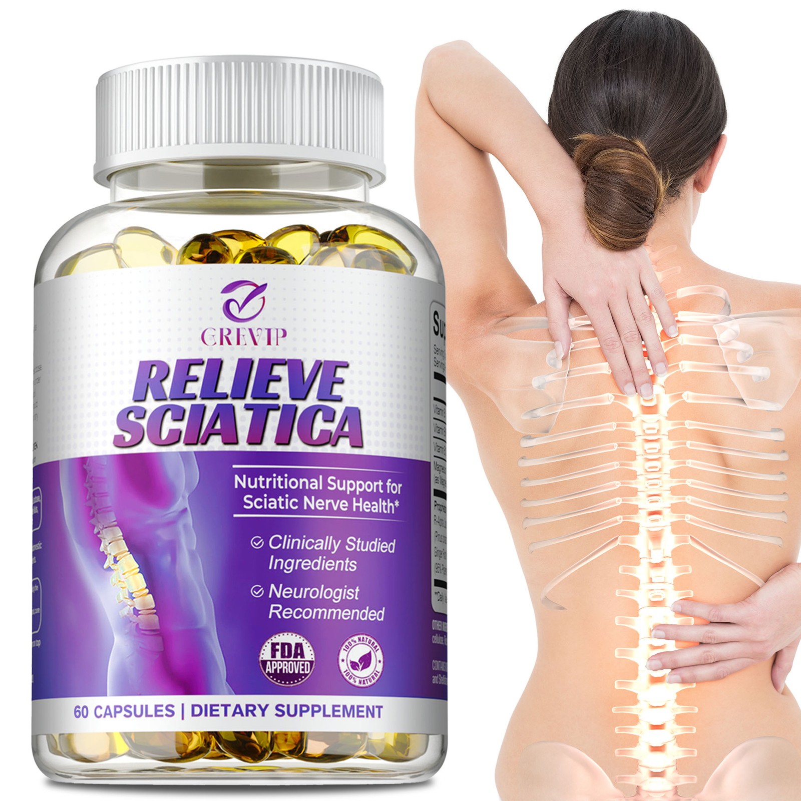 Relieve Sciatica Capsules - Hip Joint Sciatica Pain Relief & Inflammatory