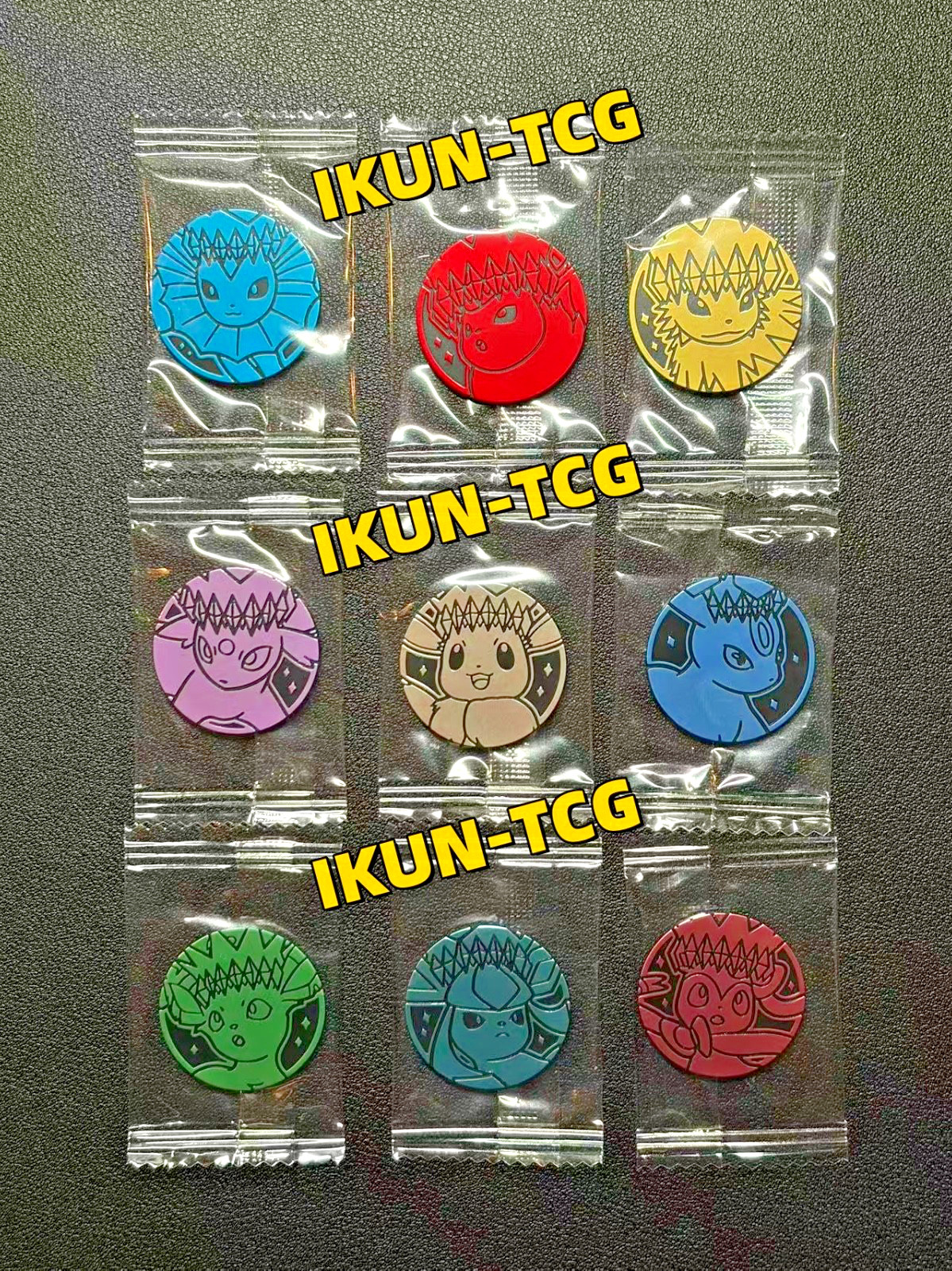 Official Pokemon Tera Type Eevee  Set 9 Types Plastic Medal  Collectible Sealed