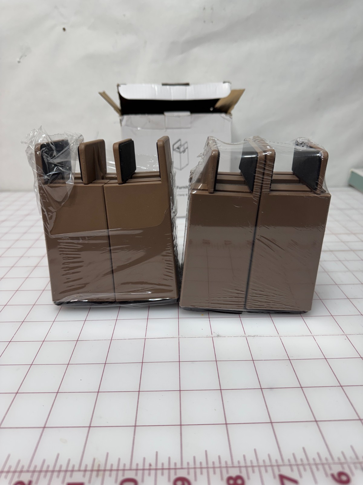 4Pcs 4" Bed Risers Furniture Risers for Furniture Thickness 0.39-1.96" Brown