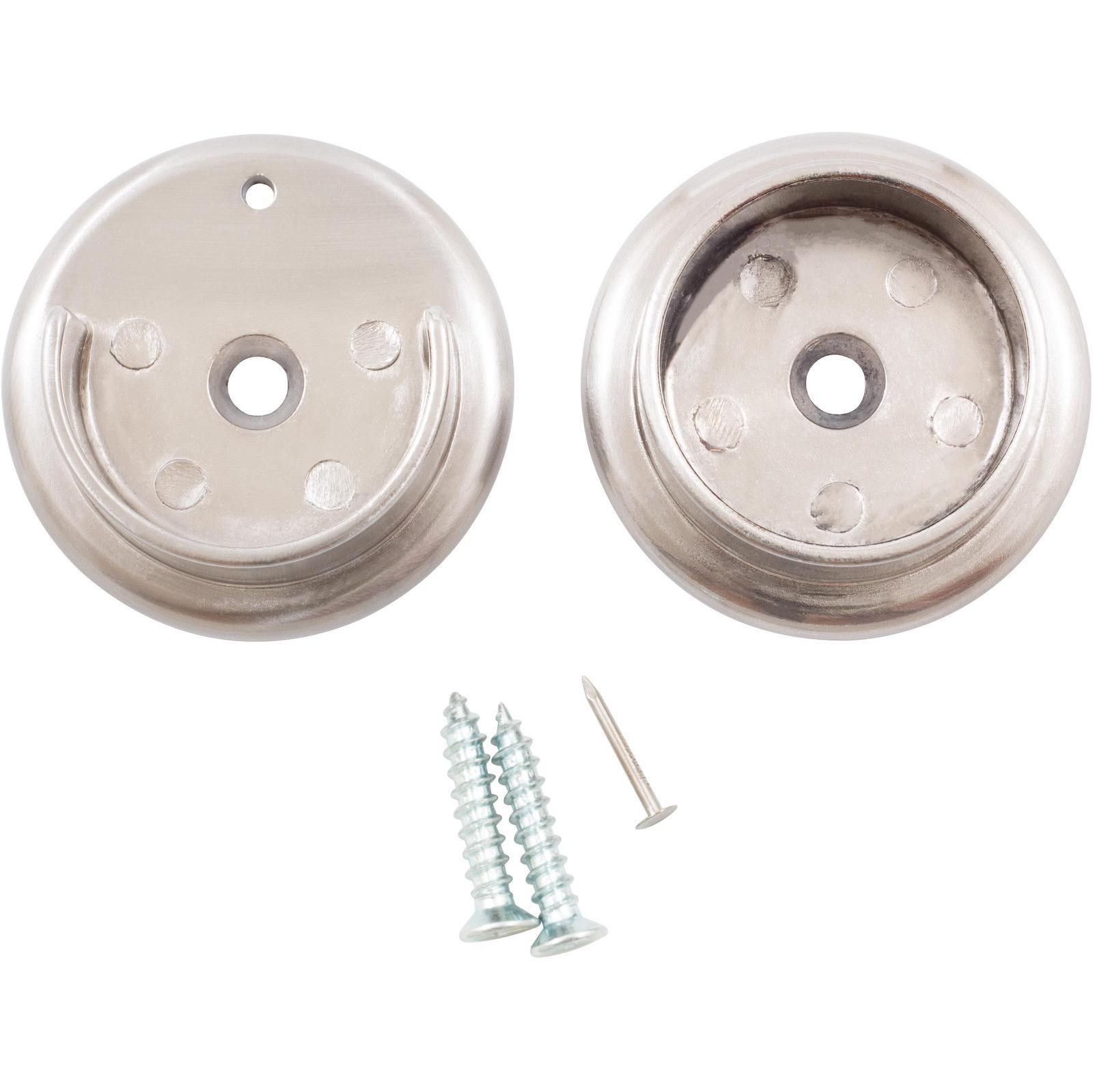 Heavy-Duty Metal Pole Sockets, Fits Poles up to 1-3/8" Diameter, Satin Nickel by