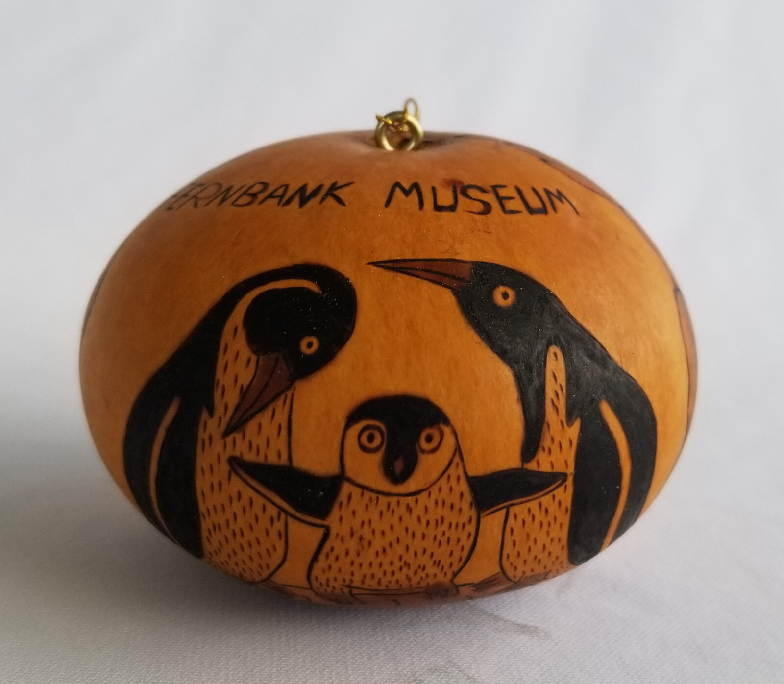Peru Peruvian Gourd Hand Made Christmas Ornament Fernbank Museum Atlanta Penguin